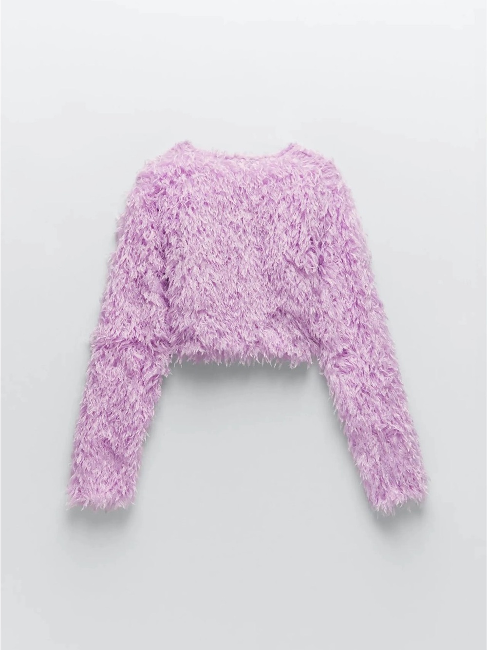 Zara Feather Effect Purple Long Sleeve Sweater Top